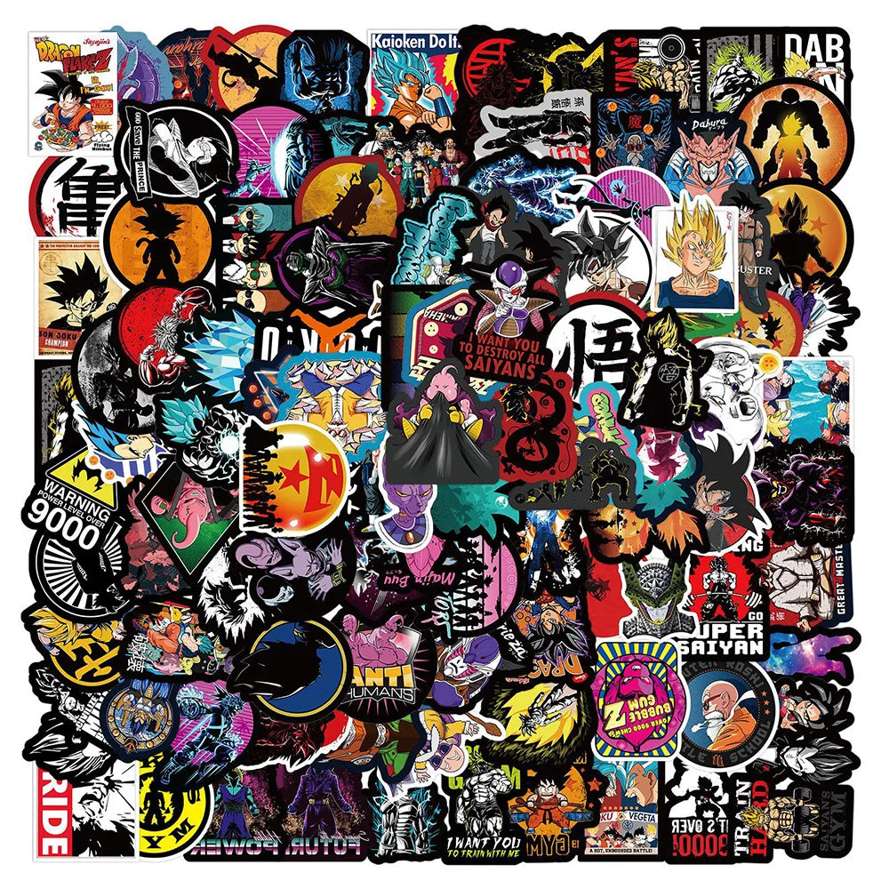 Lot de 50/100 autocollants dessin animé Attack On Titan Jujutsu Kaisen, autocollants imperméables pour skateboard, ordinateur portable, voiture, moto