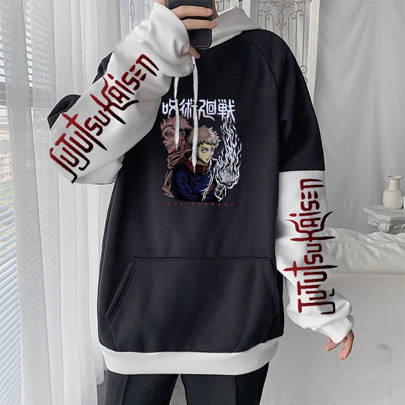 Japanese Anime Jujutsu Kaisen Hoodies Gothic Sukuna Ryoumen Yuuji Itadori Autumn Winter Men Plus Size Long Sleeve Sweatshirts - Jujutsu Kaisen Merch - Free Shipping Buy Now