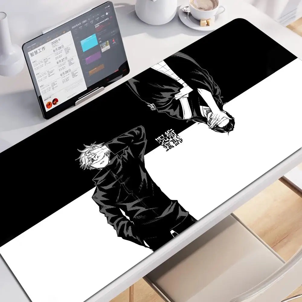 HD 60x30CM Black Anime Jujutsu Kaisen XXL Mouse Pad Gojo Satoru Mouse Pads Computer Gaming Peripheral PC Accessories Desk Mat