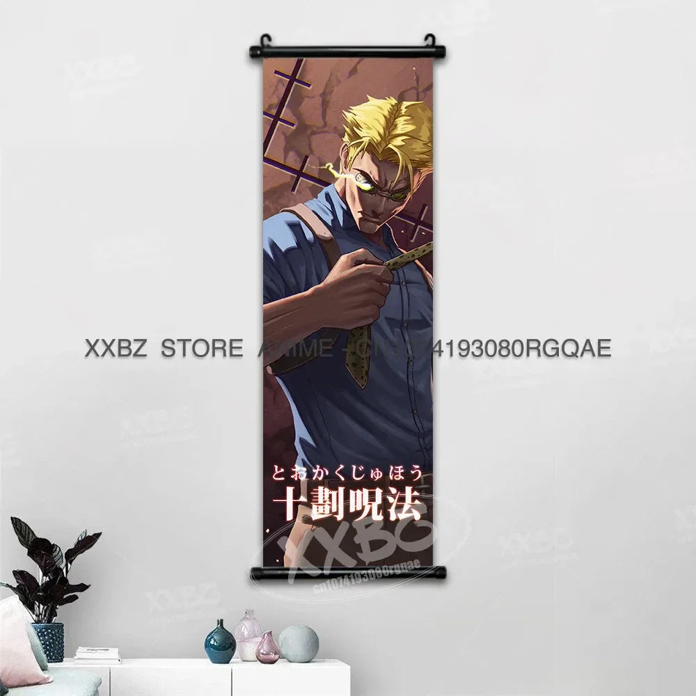 Jujutsu Kaisen Anime Poster Itadori Yuji Wall Art Fushiguro Megumi Room Decor Gojo Satoru Hanging Painting Nobara Scroll Picture