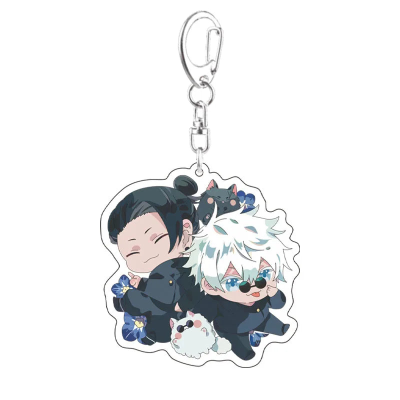 Porte-clés Anime Sukuna Geto pour femmes et hommes, pendentif double face en acrylique, bijoux pour enfants, cadeaux d'anniversaire