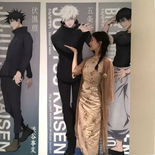 New Satoru Gojo Poster Jujutsu Kaisen Room Decoration Poster Wall Stickers Okkotsu Yuta Mahito 200cm high and 60cm wide poster