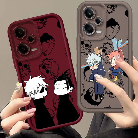 Coque de téléphone en TPU pour Xiaomi Redmi Note 13, 12, 12C, 11, 11S, 10, 10C, 10A, 9C, 9A Pro 5G, motif dessin animé Jujutsu Kaisen