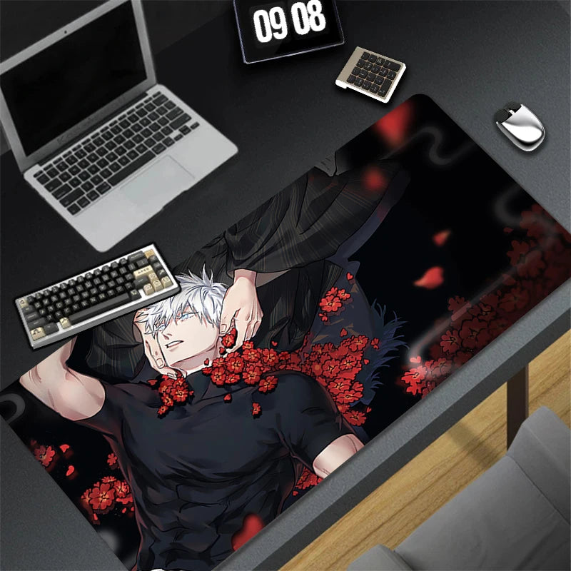 Japan Hot Anime Mouse Pad PC Cool Gaming Keyboard Rug XXL Jujutsu Kaisen Gojo Mousepad Laptop Extended Desk Mat New Gamer Carpet