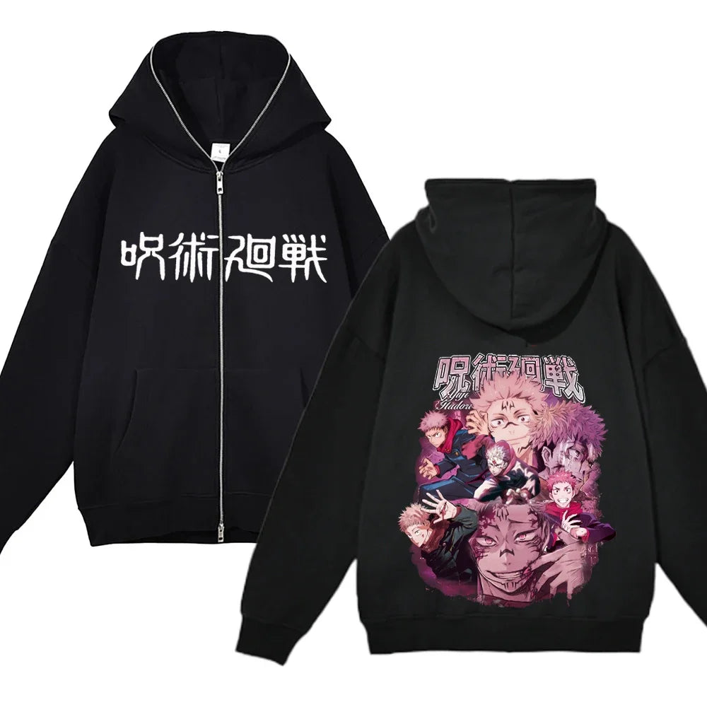 Jujutsu Kaisen Zipper Jackets Anime Gojo Satoru Sweatshirts Gojo Hoodies Thin Fleece Hoodie Zip Up Y2k Hoodies Anime Sweaters - Jujutsu Kaisen Merch - Free Shipping Buy Now