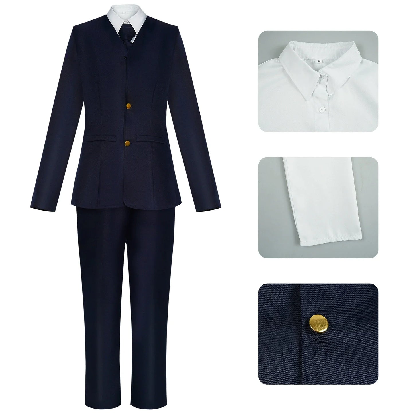 Anime Kaisen Miwa Kasumi Cosplay Costume Japanese Navy Blue High Halloween School Uniforms Coat Adult Woman Men Campus Suit - Jujutsu Kaisen Merch - Free Shipping Buy Now