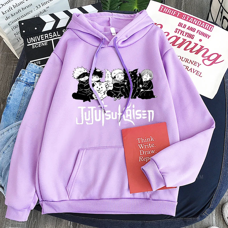 Anime Jujutsu Kaisen Hoodie Kawaii Gojo Satoru Graphic Hoodie Autumn Winter Plus Size Hoodies 2023 Hot Manga Print Sweatshirts - Jujutsu Kaisen Merch - Free Shipping Buy Now