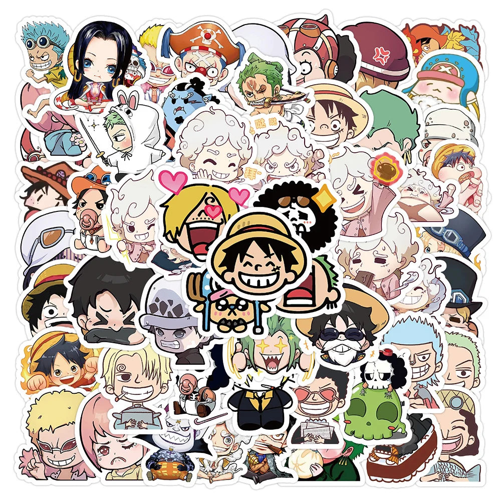 Lot de 50/100 autocollants dessin animé Attack On Titan Jujutsu Kaisen, autocollants imperméables pour skateboard, ordinateur portable, voiture, moto