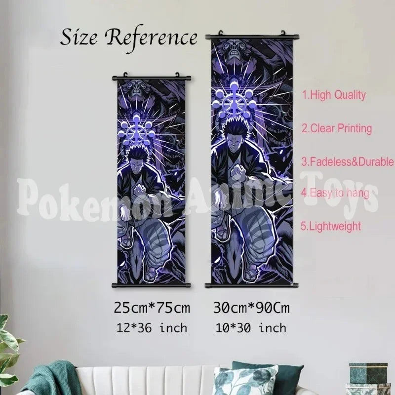 Anime J-Jujutsu Kaisen Character Gojo Satoru Room Home Decoration Mural Gift Hanging Scroll Print Canvas Poster Painting Decor