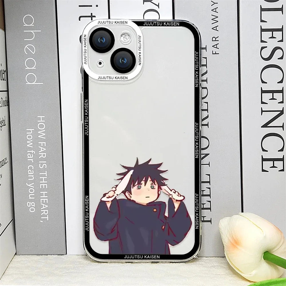Coque de téléphone Jujutsu Kaisen, mignonne et douce, pour iPhone 16, 15, 14, 13, 12, 11 Pro MAX, Mini, XS, X, SE2, 8, 7 Plus, Satoru Gojo Comics