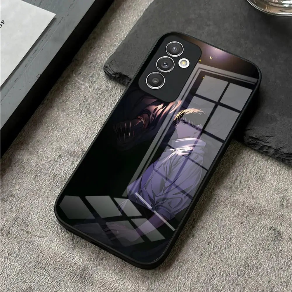 Coque de téléphone Jujutsu Kaisen en verre pour S24 Ultra, Samsung S23 Fe, S22, S20, S21 Plus, Galaxy A54, A34, A24, A53, Note 20, Yuta Okkotsu
