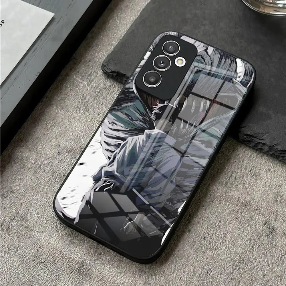 Coque de téléphone Jujutsu Kaisen en verre pour S24 Ultra, Samsung S23 Fe, S22, S20, S21 Plus, Galaxy A54, A34, A24, A53, Note 20, Yuta Okkotsu