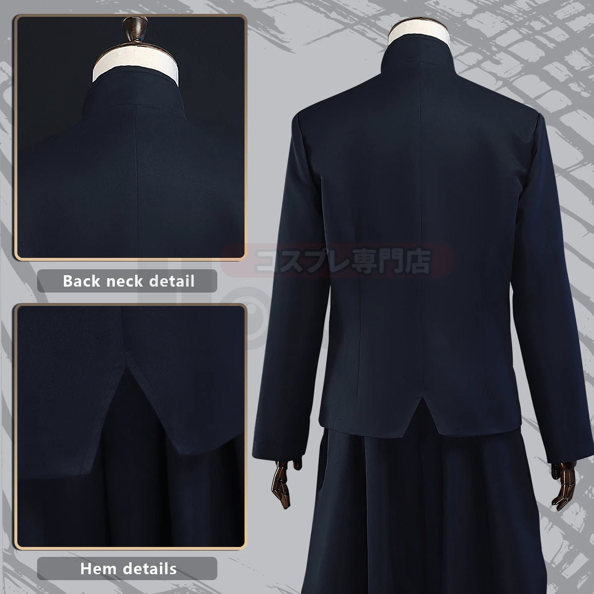 HOLOUN Jujutsu JJK Manga Anime Suguru Geto Satoru Gojo Cosplay Costume Wig Dark Blue Jacket Pants Uniform Rose Net Halloween - Jujutsu Kaisen Merch - Free Shipping Buy Now