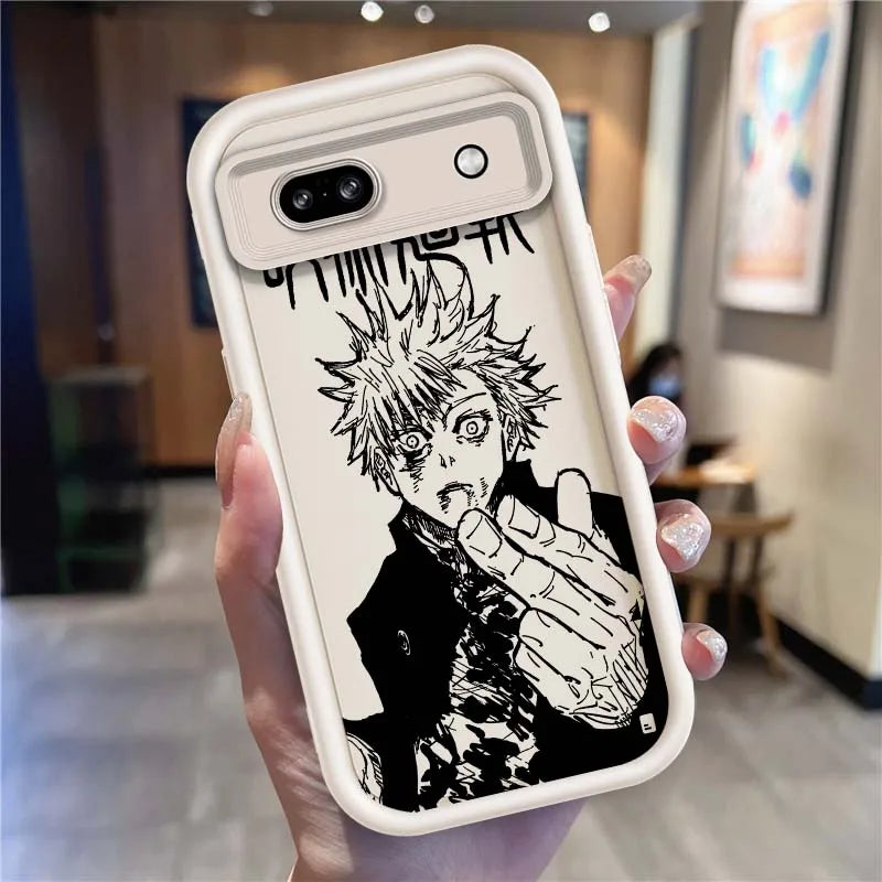 Coque de téléphone à motif d'anime Jujutsu Kaisen pour Google Pixel 9, 8A, 8, 7, 7A Pro XL 5G, motif échelle oculaire, coque souple en TPU antichoc