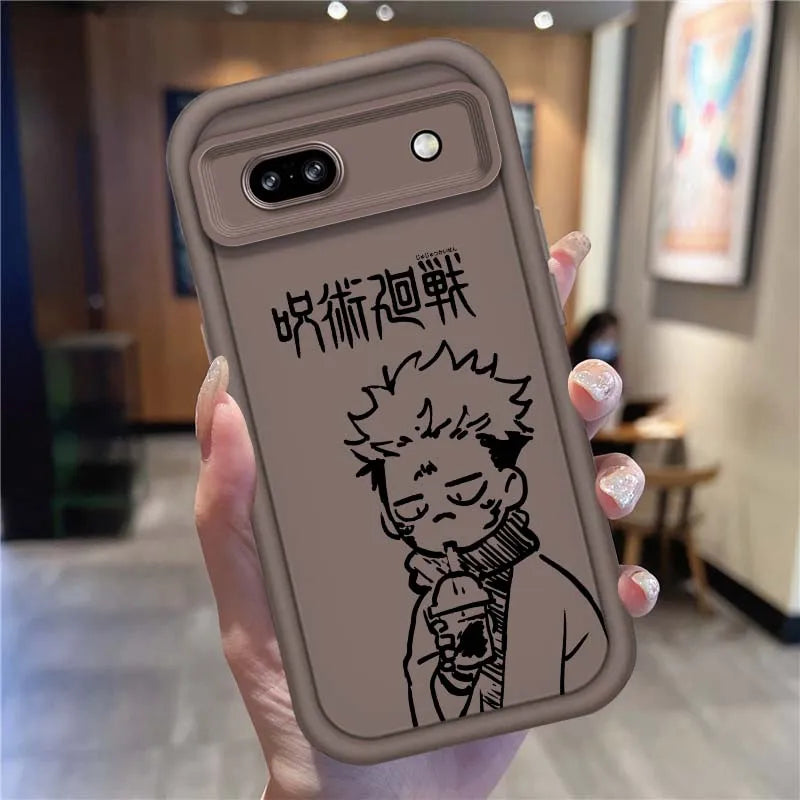 Coque de téléphone à motif d'anime Jujutsu Kaisen pour Google Pixel 9, 8A, 8, 7, 7A Pro XL 5G, motif échelle oculaire, coque souple en TPU antichoc