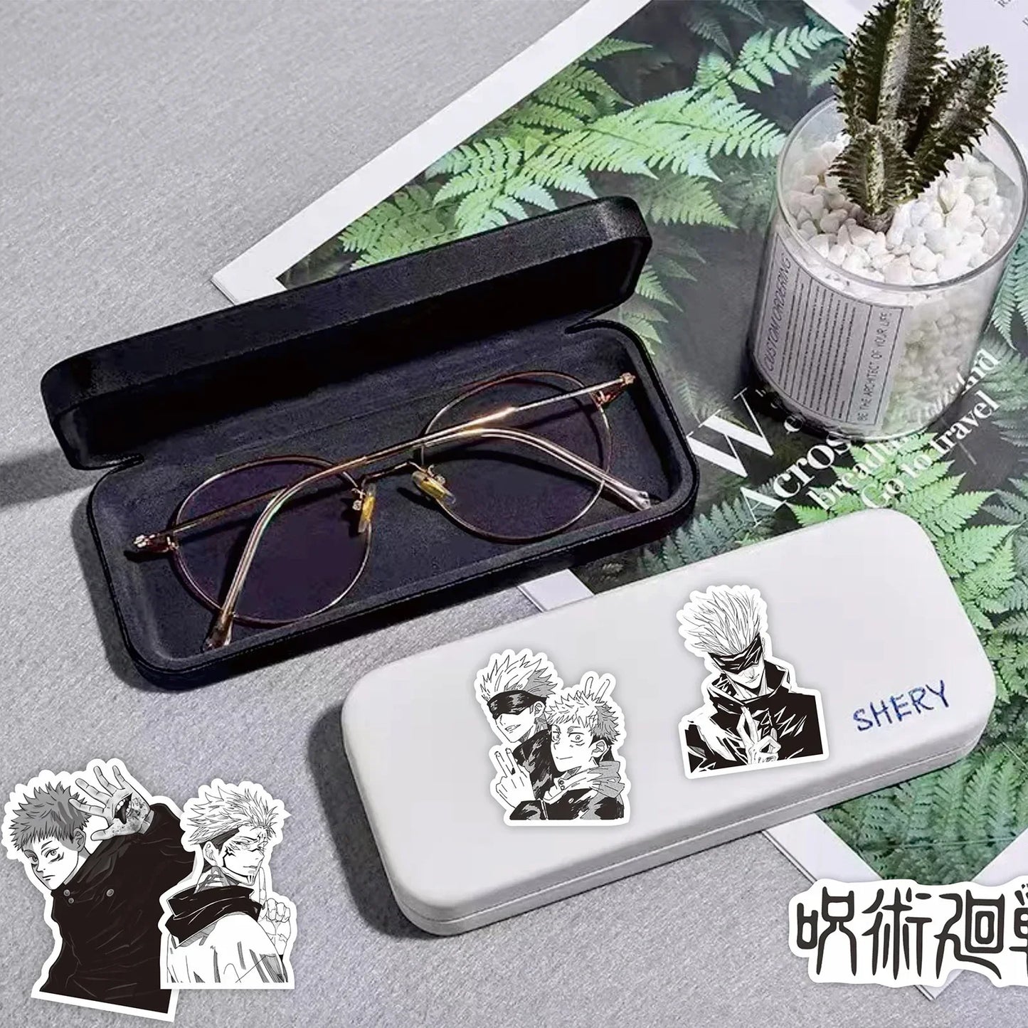 65PCS Black White Jujutsu Kaisen Anime Stickers Decoration Suitcase Scrapbooking Laptop Phone Stationery Manga Kid Sticker
