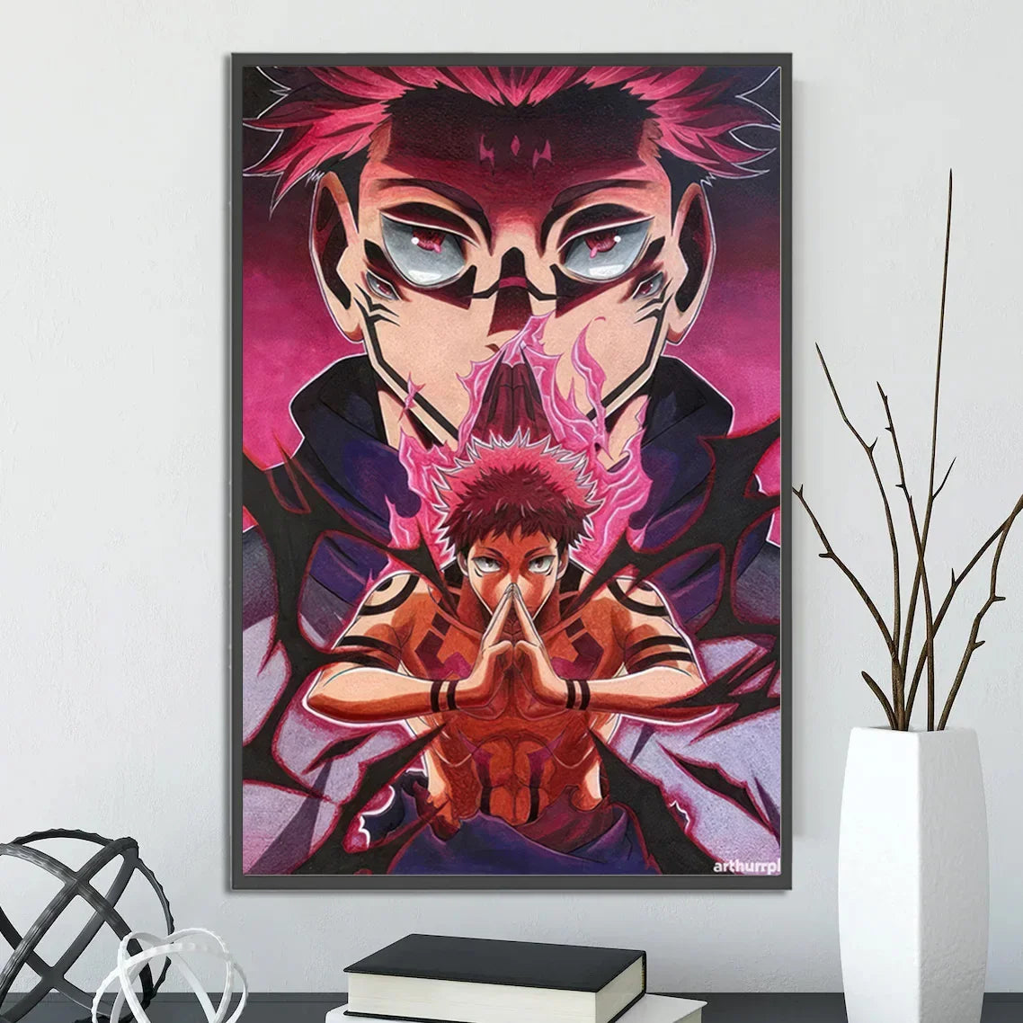 J-Jujutsu Self-adhesive Anime Poster Gojo Satoru Painting Modern Wall Home Decoration Itadori Yuji Bedroom Wallpaper Gift