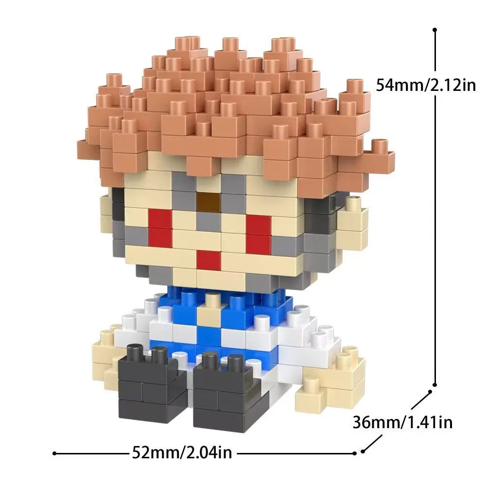 JX – Mini figurine Jujutsu, Micro bloc de construction, Kaisen Anmie, périphériques Gojo Satoru, bricolage, Statue d'épissure, poupée Fushiguro Megumi