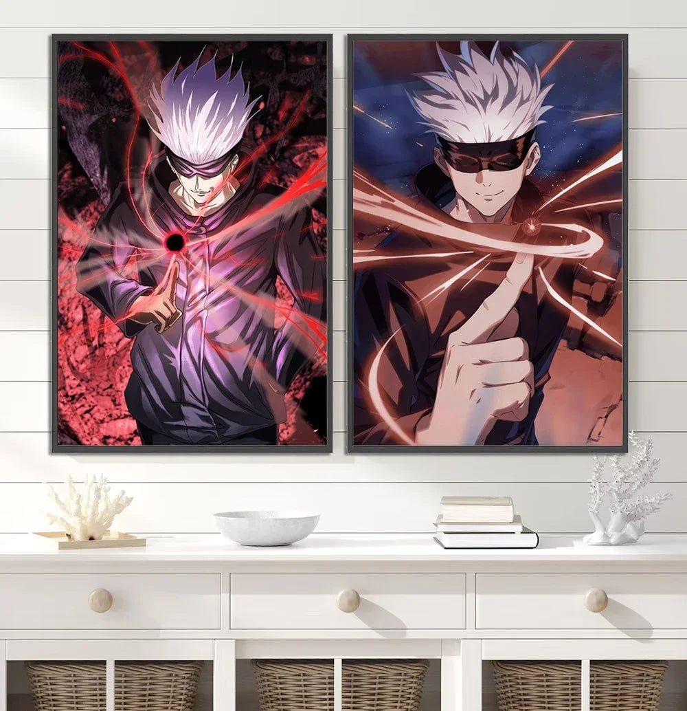 J-Jujutsu Anime Self-adhesive Poster Wallpaper Wall Art Print Gojo Satoru Home Decoration Modern Itadori Yuji Gift