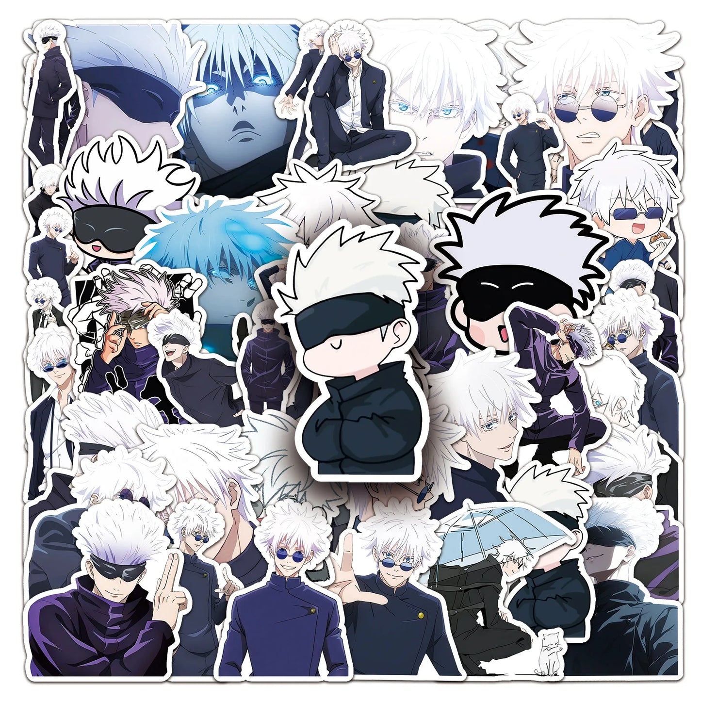 Lot de 10/50 autocollants Jujutsu Kaisen, dessin animé, étanche, pour ordinateur portable, téléphone, guitare, skateboard, enfants, cool, dessin animé, Satoru Gojo, jouets