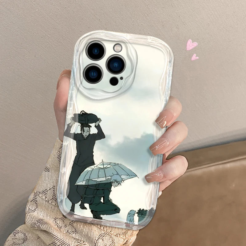 J-Jujutsu K-Kaisen 下戸五条 携帯ケース Apple iPhone 15 14 13 12 11 XS XR X Pro Max Plus ウェーブオイルカバー