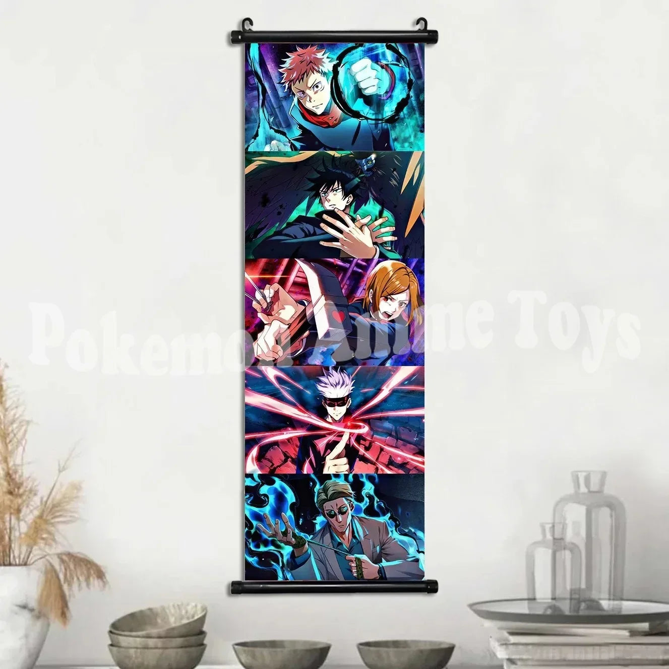 Anime J-Jujutsu Kaisen Character Gojo Satoru Room Home Decoration Mural Gift Hanging Scroll Print Canvas Poster Painting Decor