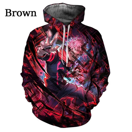Anime Manga Jujutsu Kaisen Pattern Men's Hoodie Satoru Gojo Sweatshirt 3D Print Men's Hoodie Fashion Pullover New Men's Clothing - Jujutsu Kaisen Merch - Free Shipping Buy Now