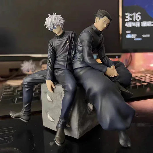 Satoru Gojo Statue Jujutsu Kaisen Figure Geto Suguru Sitting Posture Action Figures Prison Realm Anime Model Pvc Ornament Toys - Jujutsu Kaisen Merch - Free Shipping Buy Now