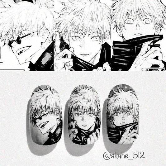 TSC-196 Jujutsu Kaisen 3d Nail Art Stickers Decal Slider Template Diy Nail Tool Decorations