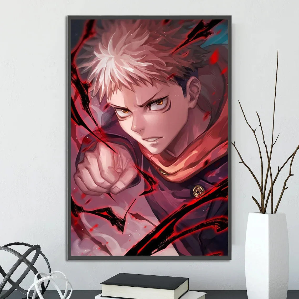 J-Jujutsu Self-adhesive Anime Poster Gojo Satoru Painting Modern Wall Home Decoration Itadori Yuji Bedroom Wallpaper Gift