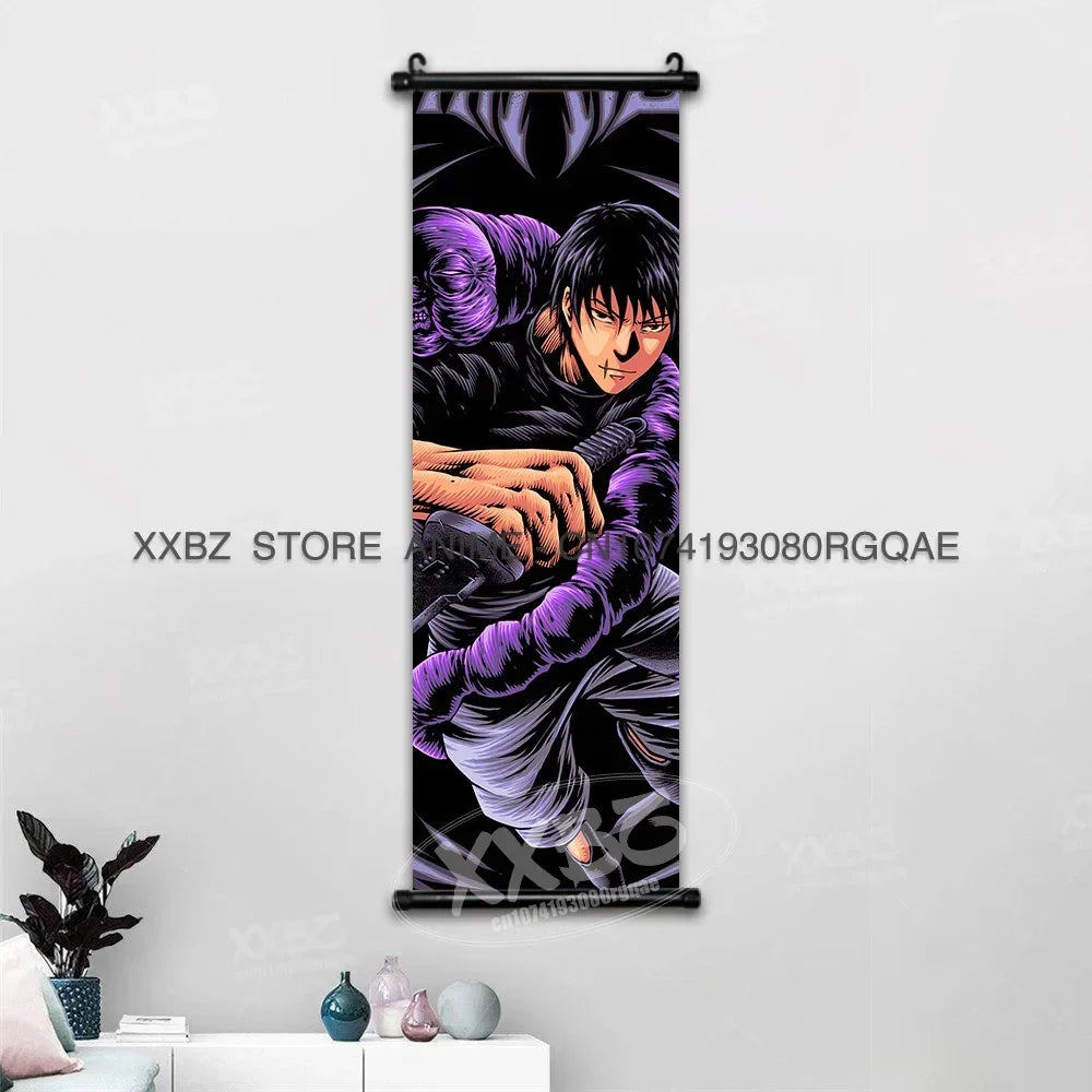 Jujutsu Kaisen Anime Poster Itadori Yuji Wall Art Fushiguro Megumi Room Decor Gojo Satoru Hanging Painting Nobara Scroll Picture