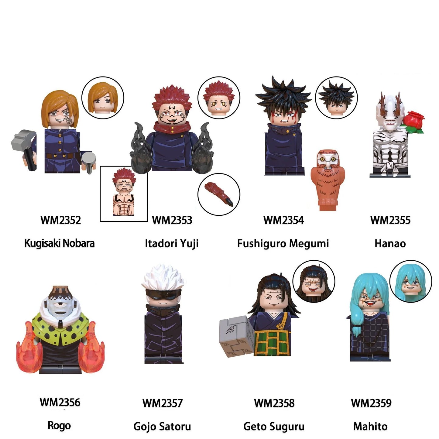 Jujutsu Kaisen Anime Cartoon Gojo Satoru Itadori Yuj Fushiguro Megumi Okkostu Yuta Building Blocks Mini Action Figures Kids Toy - Jujutsu Kaisen Merch - Free Shipping Buy Now