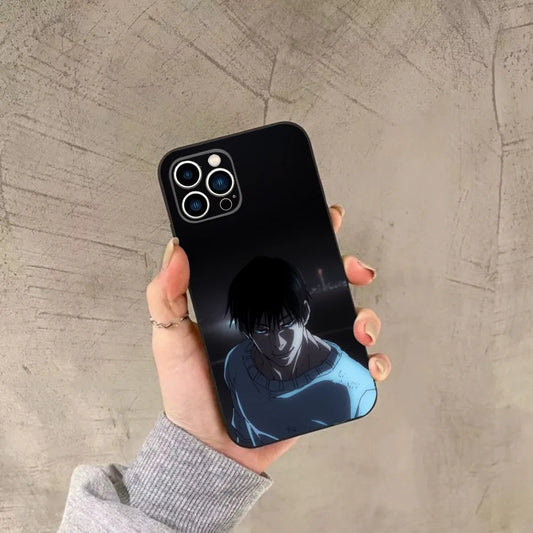 Coque de téléphone Toji Fushiguro J-Jujutsu pour iPhone 15, 14, 13, 12, 11, Plus, Pro Max, XS, X, XR, SE, Mini, 8, 7, en silicone souple, noire