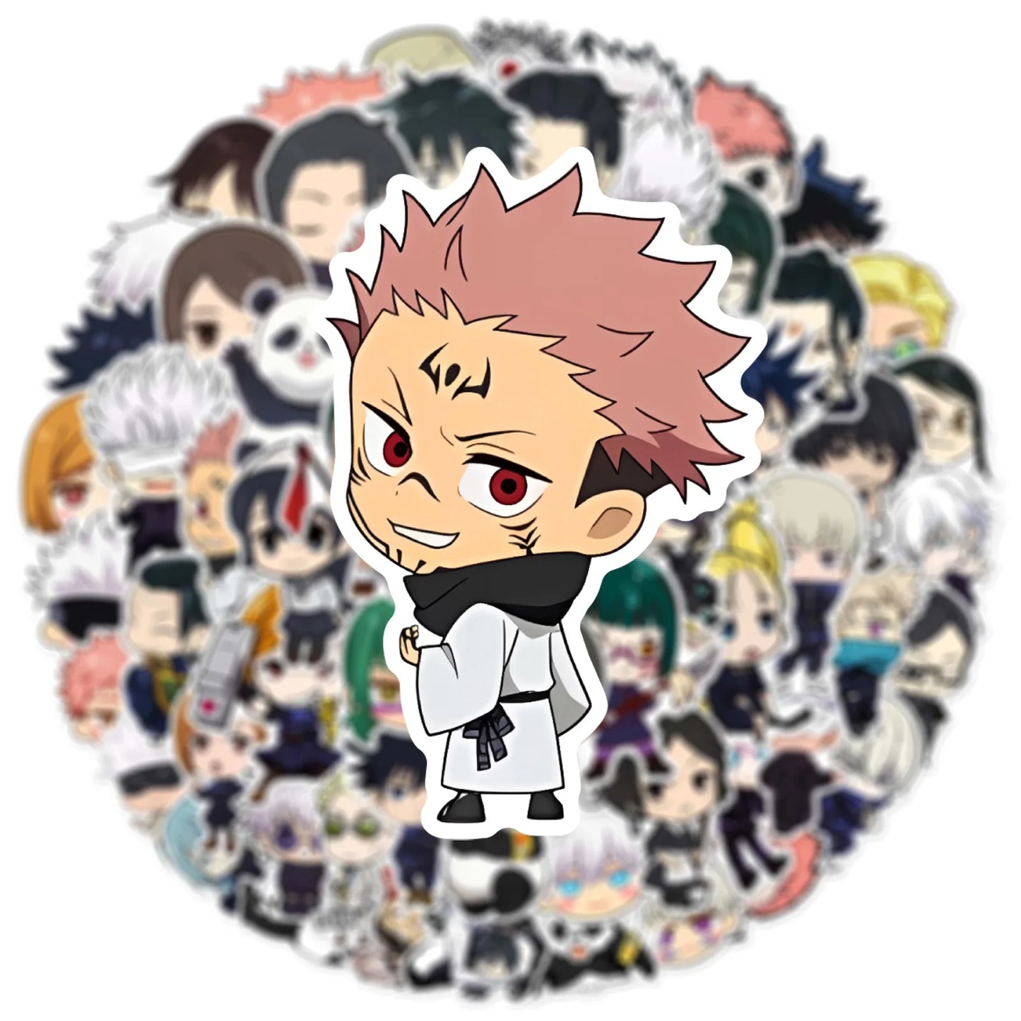 Lot de 60 autocollants graffiti style anime Jujutsu Kaisen, adaptés aux casques d'ordinateur portable, décoration de bureau, autocollants DIY, jouets