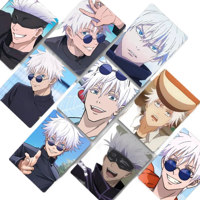 Lot de 55 cartes de collection Jujutsu Kaisen dans une boîte de 57 x 86 mm – Cartes postales laser LOMO pour les cinéphiles