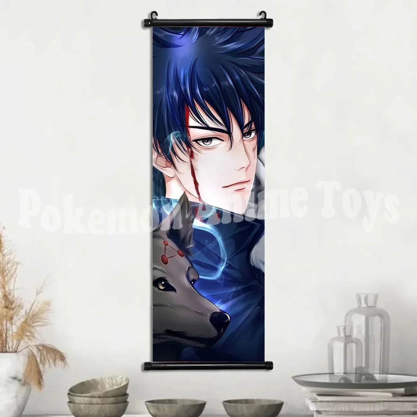Anime J-Jujutsu Kaisen Character Gojo Satoru Room Home Decoration Mural Gift Hanging Scroll Print Canvas Poster Painting Decor