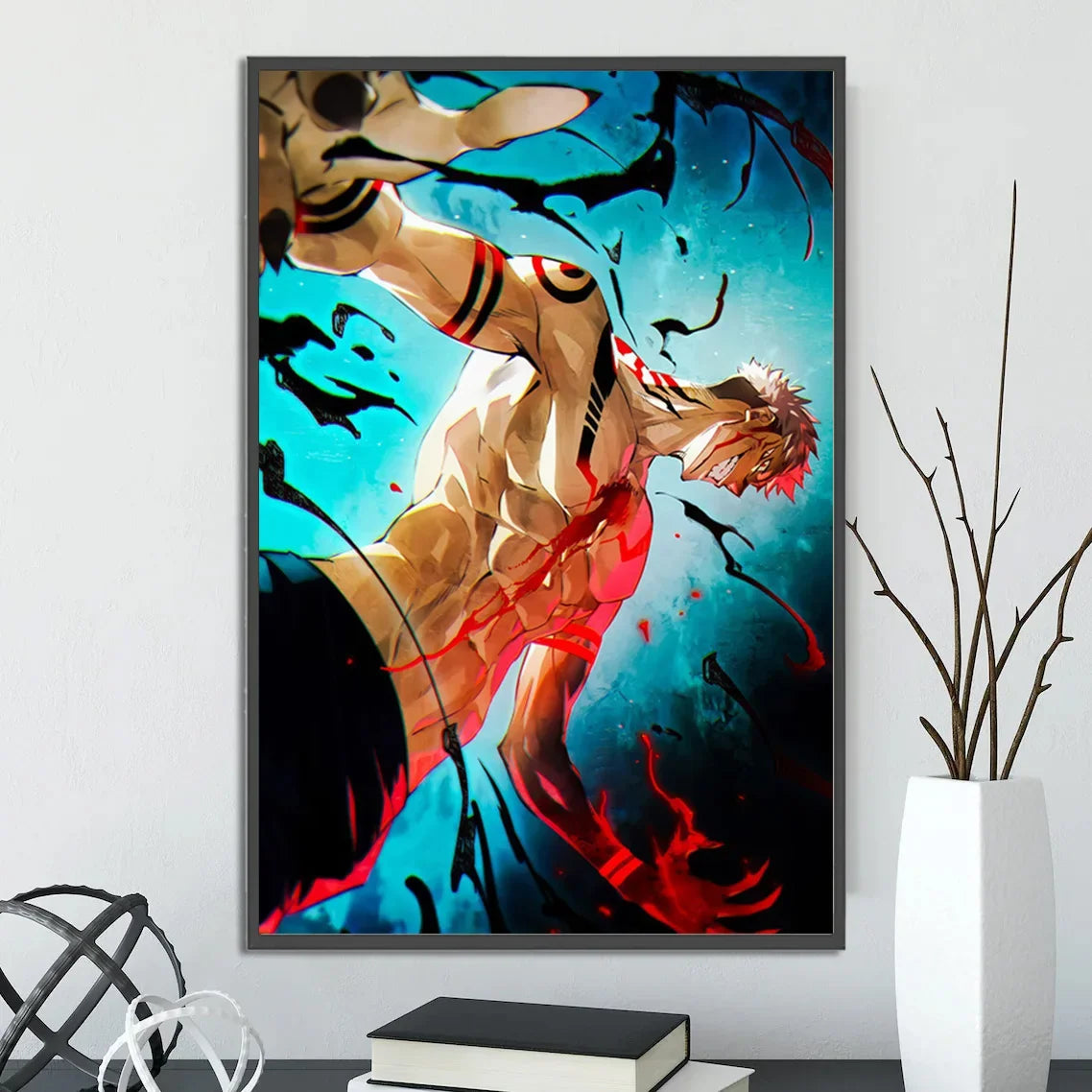 J-Jujutsu Self-adhesive Anime Poster Wall Home Decoration Gojo Satoru Painting Modern Itadori Yuji Bedroom Wallpaper Gift