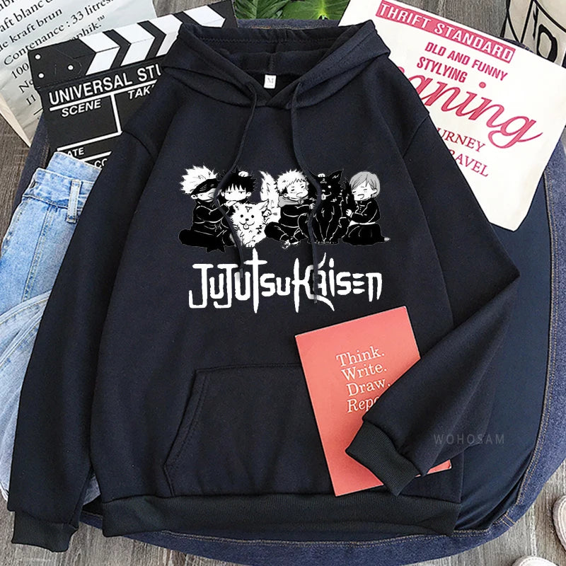 Anime Jujutsu Kaisen Hoodie Kawaii Gojo Satoru Graphic Hoodie Autumn Winter Plus Size Hoodies 2023 Hot Manga Print Sweatshirts - Jujutsu Kaisen Merch - Free Shipping Buy Now