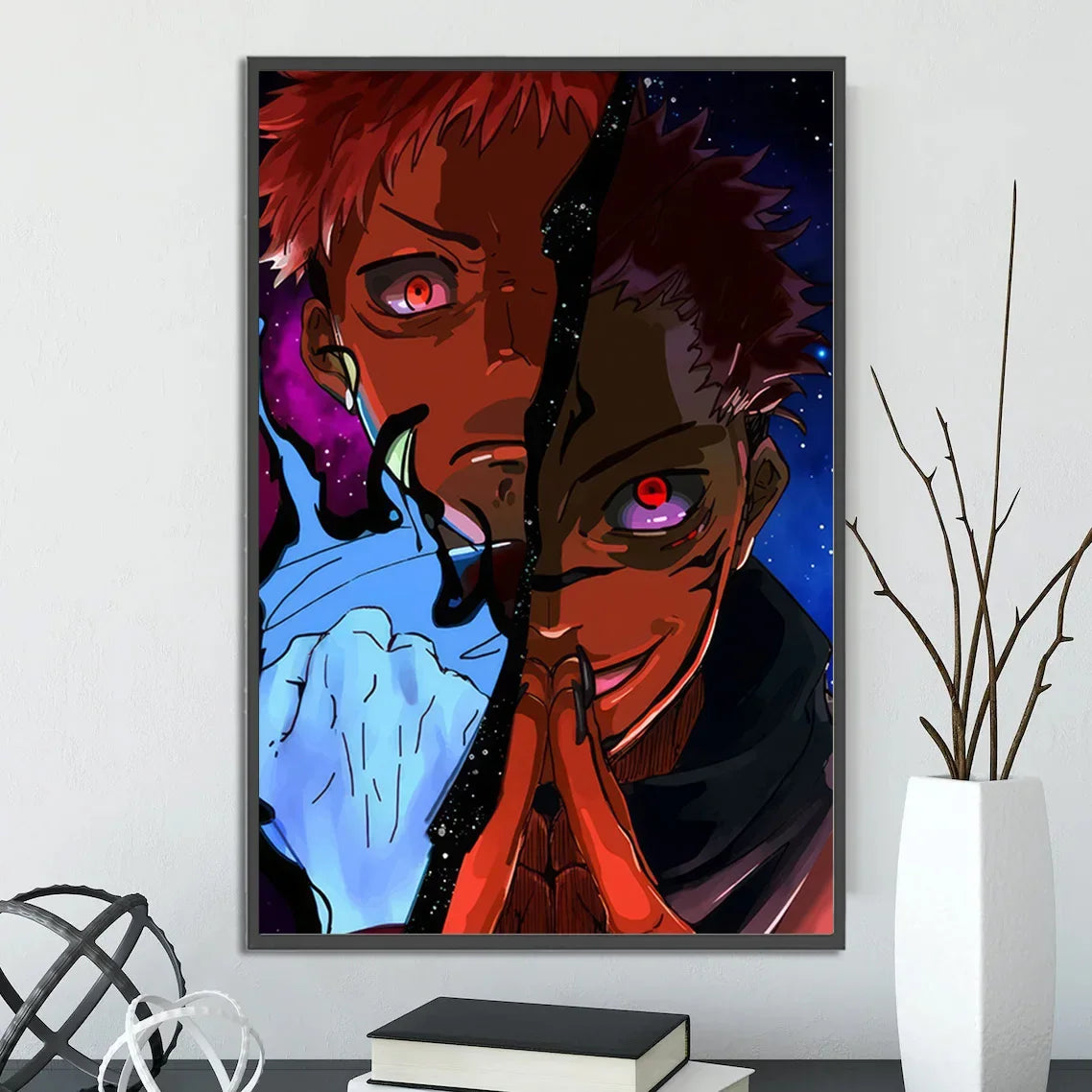 J-Jujutsu Self-adhesive Anime Poster Wall Home Decoration Gojo Satoru Painting Modern Itadori Yuji Bedroom Wallpaper Gift