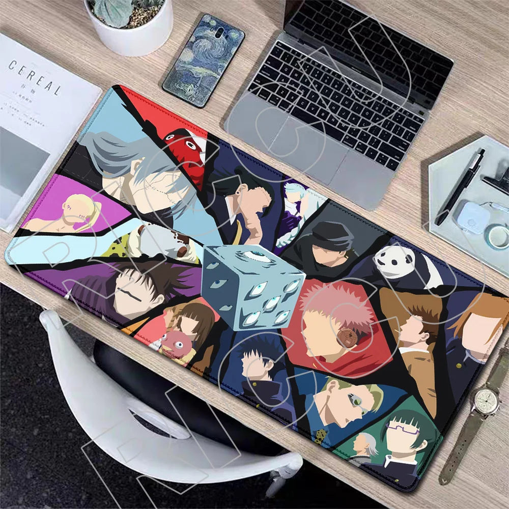 XXL J-Jujutsu Kaisen Gojo Satoru Mouse Pad Carpet Cartoon Anime Gaming Mousepad Non-Slip Rubber Desk Mat Computer Laptop Office
