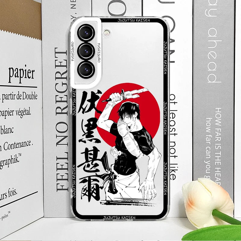 Coque souple inspirée de l'anime Jujutsu Kaisen Fushiguro Toji pour Samsung Galaxy S25, S24, S23 Ultra, S22, S21, S20 Plus, S24FE, A55, A54 5G