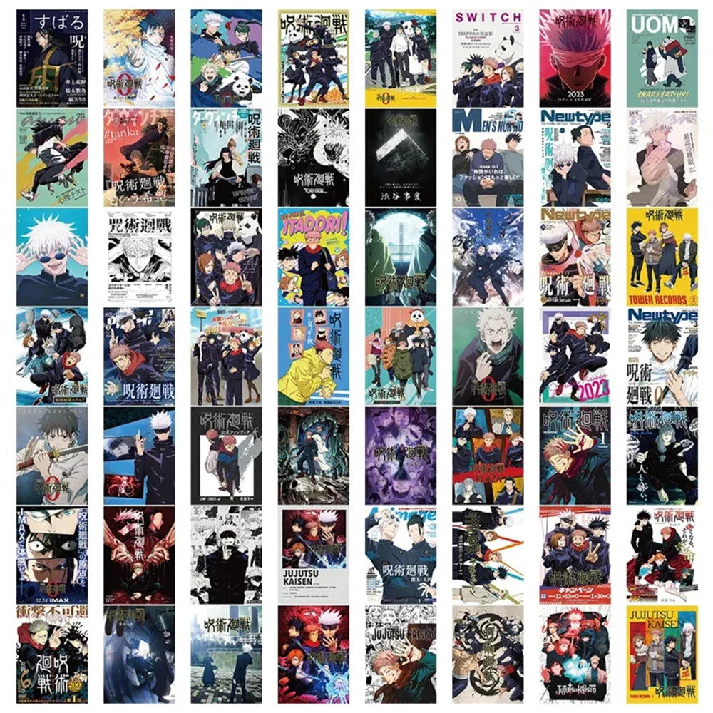 10/30/60pcs Jujutsu Kaisen Poster Stickers Anime Graffiti Phone Case Skateboard Stationery Kid Cool Decoration Sticker Wholesale