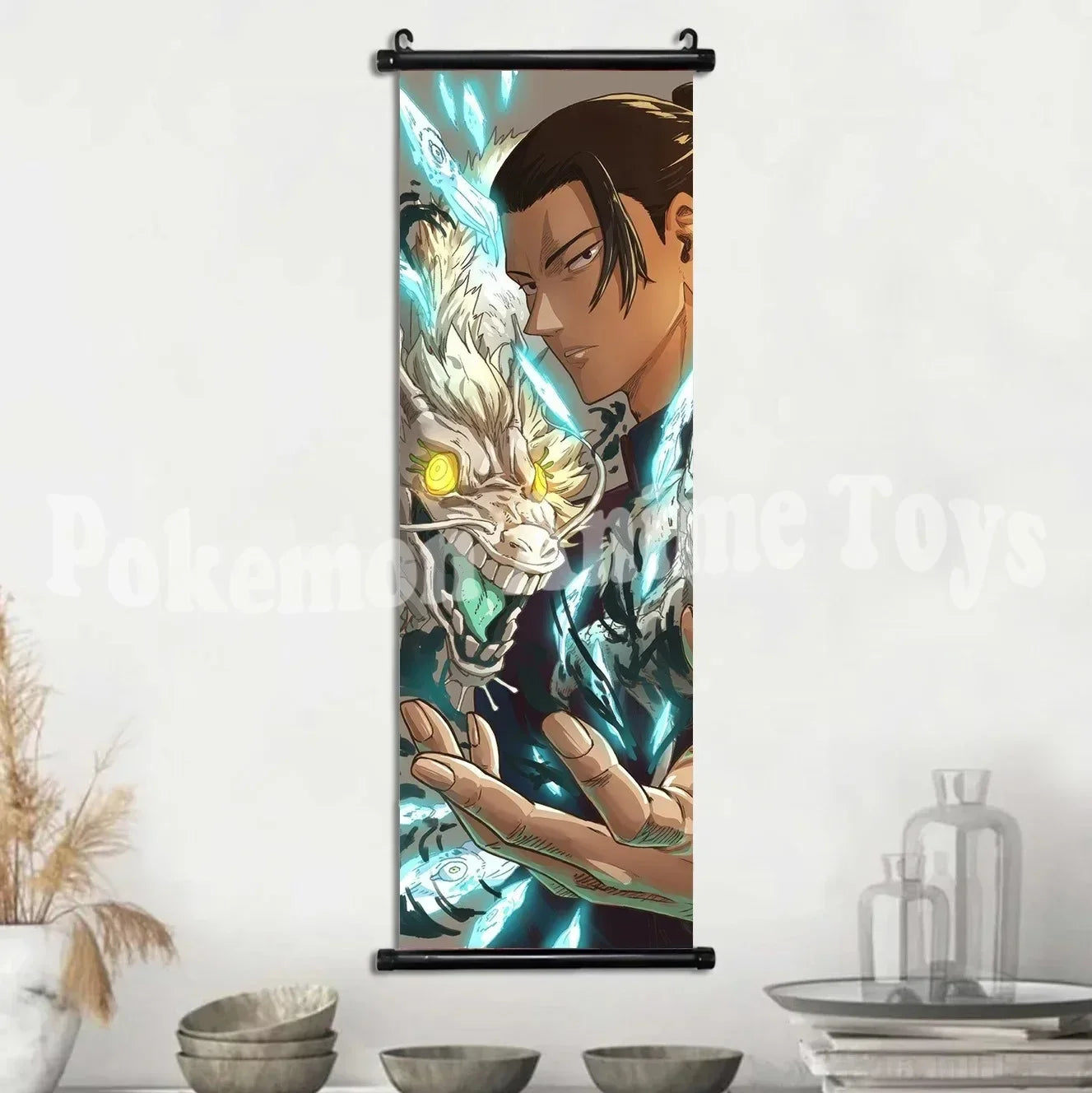 Anime J-Jujutsu Kaisen Character Gojo Satoru Room Home Decoration Mural Gift Hanging Scroll Print Canvas Poster Painting Decor