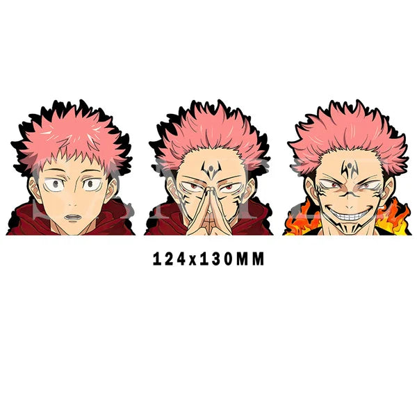 Autocollants Itadori Yuji/Ryomen Sukuna, autocollants Jujutsu Kaisen Motion, autocollants imperméables pour voiture, ordinateur portable, réfrigérateur, etc., cadeau créatif