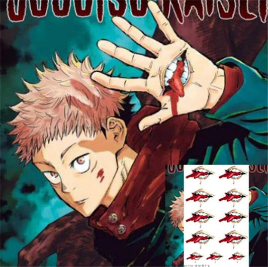 Jujutsu Kaisen Stickers Cosplay Prop Anime Accessories Ryomen Sukuna Inumaki Toge Waterproof Tattoo Sticker - Jujutsu Kaisen Merch - Free Shipping Buy Now