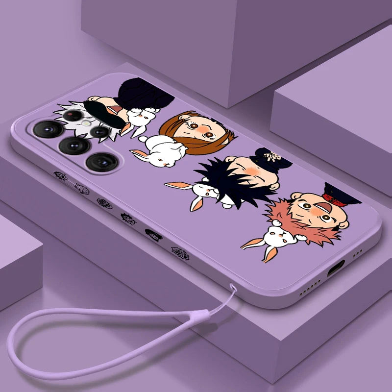 Coque de téléphone à motif de Jujutsu Kaisen pour Samsung Galaxy S25, S24, S21, S20, S23, S22 Ultra Plus FE 5G, motif corde gauche