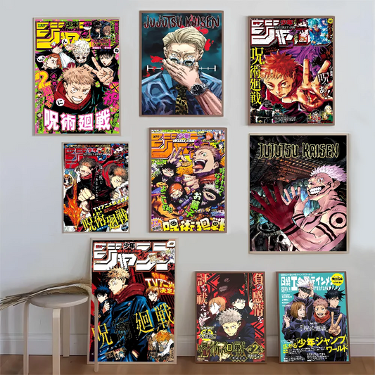 Jujutsu Kaisen Anime Anime Posters Sticky HD Quality Wall Art Retro Posters for Home Kawaii Room Decor