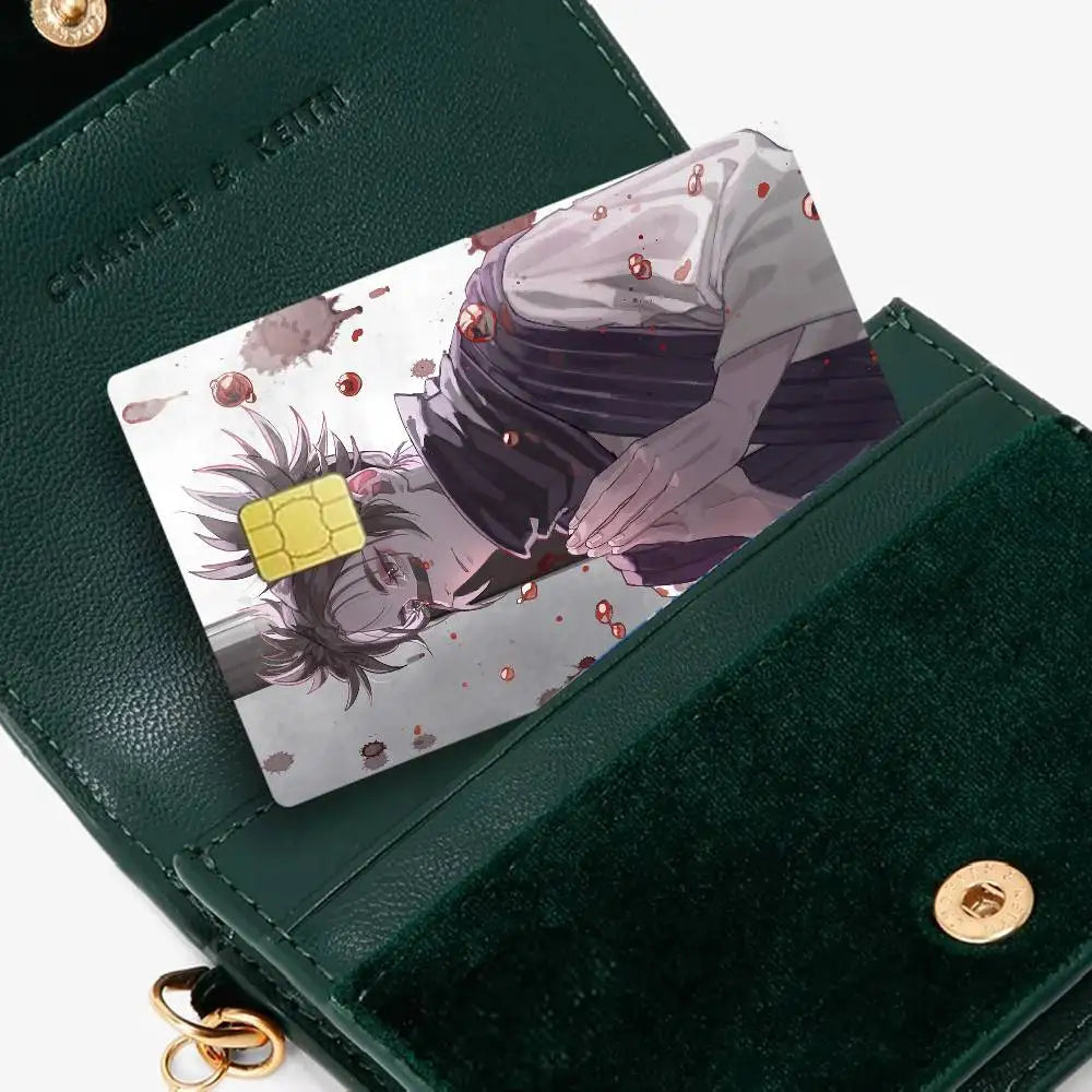 Choso Jujutsu Kaisen Anime Fashion Matte Gold Silver Black Matte Film Skin Sticker Tape for Bank Credit Debit Card
