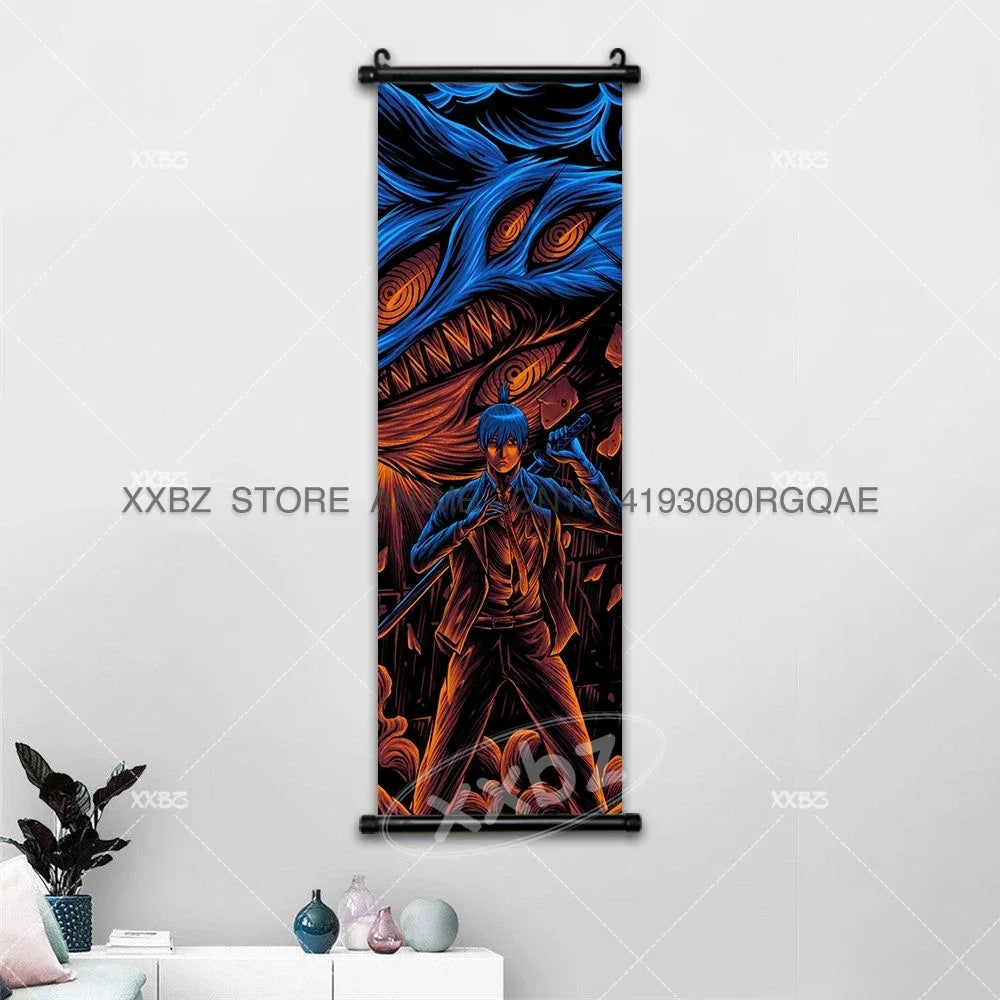 Jujutsu Kaisen Anime Poster Itadori Yuji Wall Art Fushiguro Megumi Room Decor Gojo Satoru Hanging Painting Nobara Scroll Picture