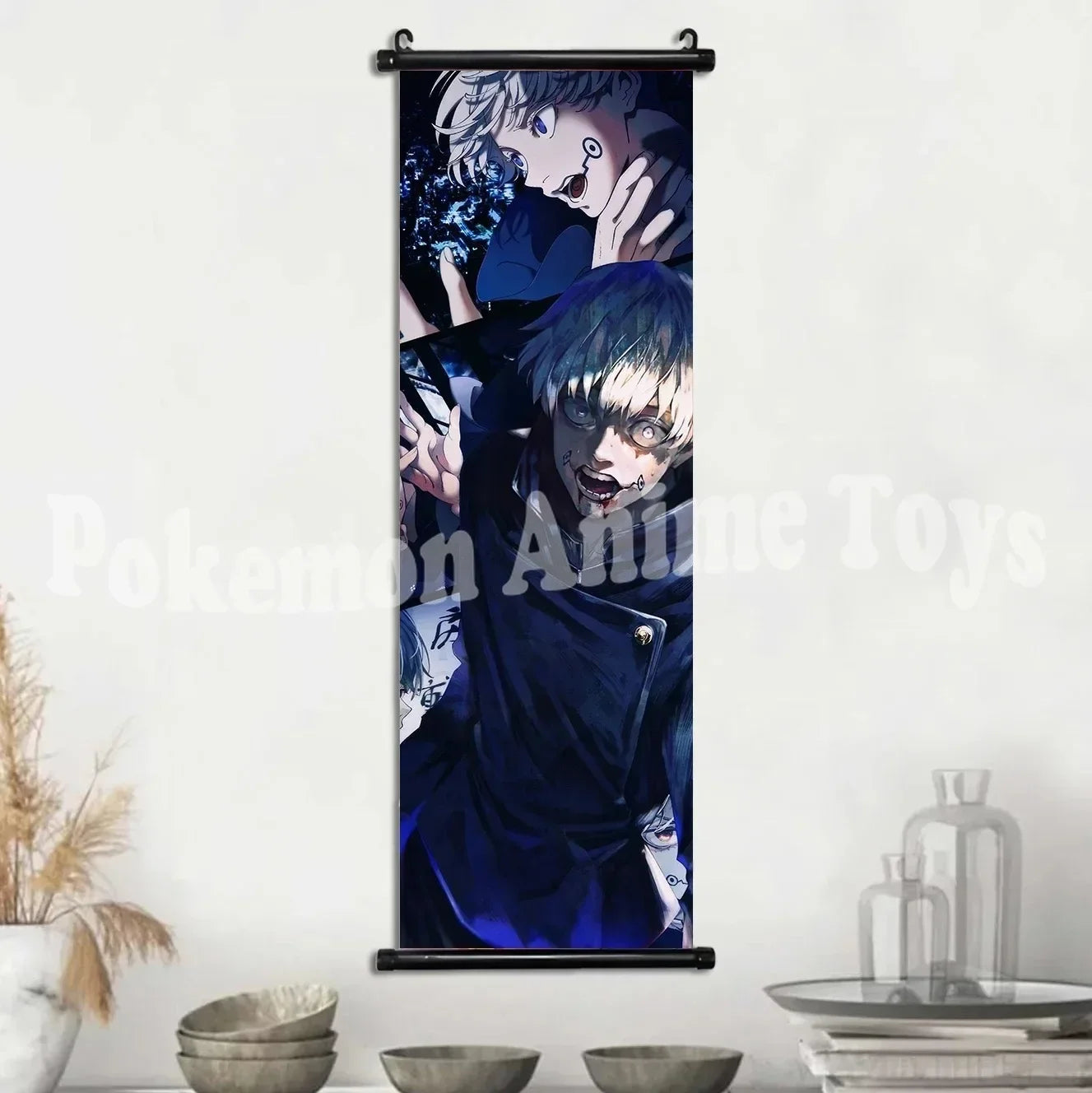 Anime J-Jujutsu Kaisen Character Gojo Satoru Room Home Decoration Mural Gift Hanging Scroll Print Canvas Poster Painting Decor